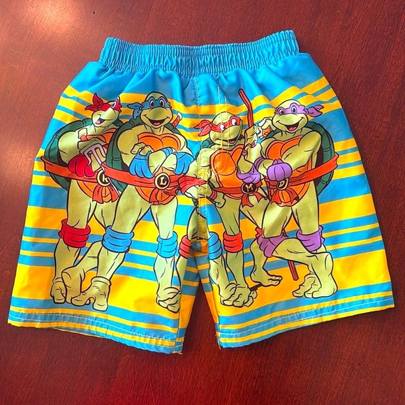 NWOT Nickelodeon Teenage Mutant Ninja Turtles Colorful Boys Swim Trunks Cartoon - Picture 12 of 12